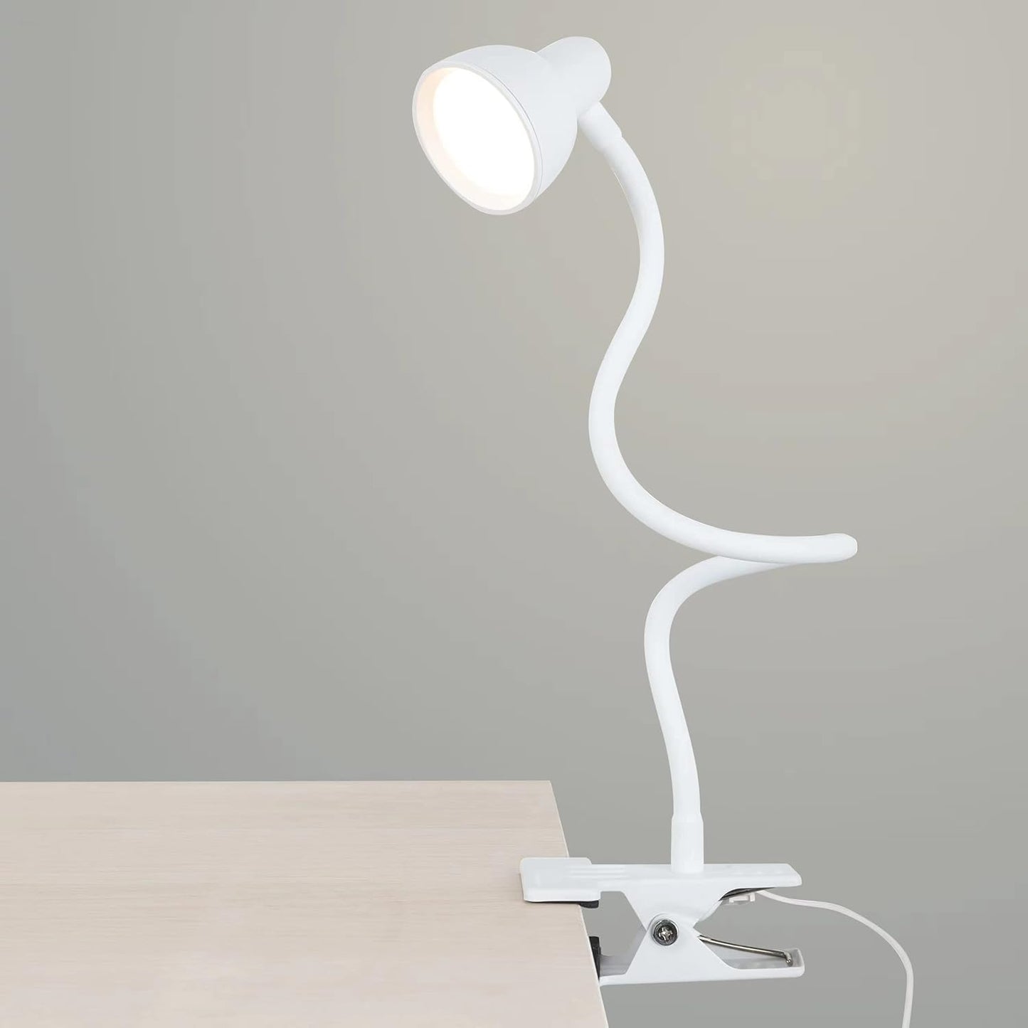 LiFMIRA Clip-on Reading Light - 3 Color Modes, 10 Dimmable Brightness, Eye Care Clamp Desk Lamp with Flexible Gooseneck for Reading in Bed, Desk, Headboard, Computer