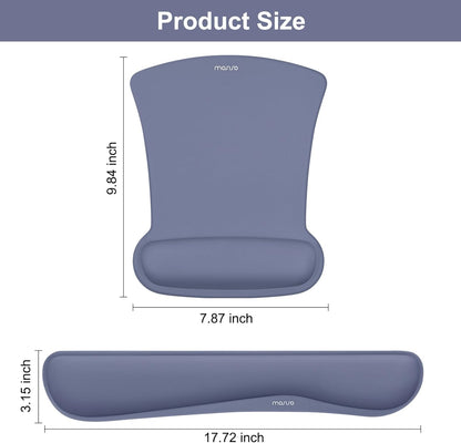MOSISO Wrist Rest Support for Mouse Pad & Keyboard Set, Ergonomic Mousepad Non-Slip Base Home/Office Pain Relief & Easy Typing Cushion with Neoprene Cloth & Raised Memory Foam, Black