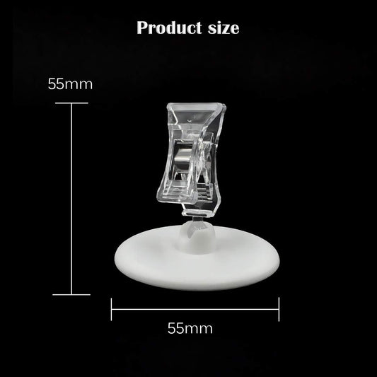 eZAKKA 10Pcs Sign Clips Rotatable Place Card Name Cards Merchandise Display Clip Holder Stand POP Clip Round Base for Price Tags Memo Displaying Table Number Cards Photo (5.5x5.4cm)