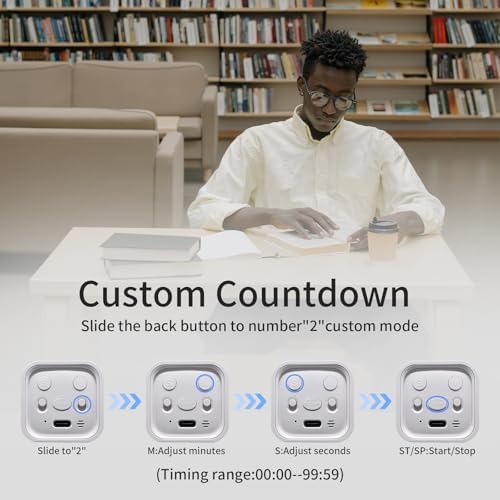 Productivity Timer Flip Gravity Sensor Cube Timer Countdown & Countup,Mute & Vibrate & Sound，5/10/30/60min & Custom Timing, Perfect for ADHD,Work,Learning,Kitchen Cooking (1Black)