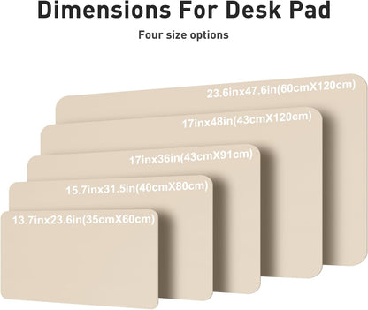 Aothia Leather Office Desk Pad Protector, Non-Slip PU Leather Desk Blotter, Waterproof Laptop Writing Mouse Pad for Office and Home, Black, 31.5" x 15.7" - Colors B