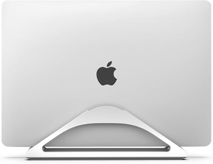 HumanCentric Vertical Laptop Stand for Desks in Matte Black, Upright Adjustable Holder to Dock Apple MacBook Stand, and Other Laptops to Organize Work & Home Office, Automatic Grip