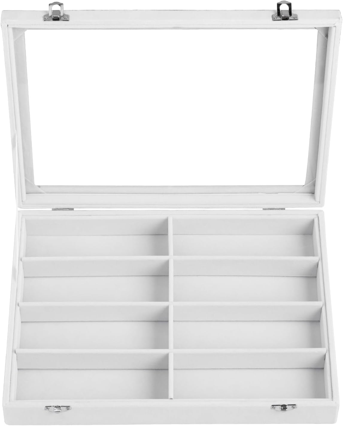 Frebeauty Sunglass Organizer,Velvet Glasses Organizer,8-Slot Sunglasses Tray for Drawer, Men's/Women's Sunglasses Box, Glasses Holder for Watch Stackable Eyeglass/Eyewear Display Tray(Beige)