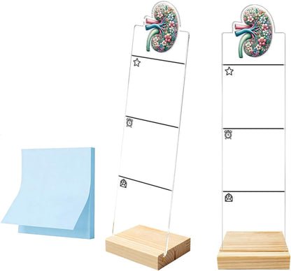 Monitor Memo Board Computer Monitor Memo Board Sticky Note Organizer Kidney Acrylic Desk Accessories Removable Wooden Base Set Sticky Notes 100 Sheets 11.8×3.1 inches