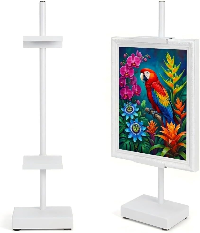 Adjustable Tabletop Easel Stand, Picture Easels for Display Up to 17" H, Gold Metal Picture Frame Holder Stand Table for Art, Photo (1 Pack)