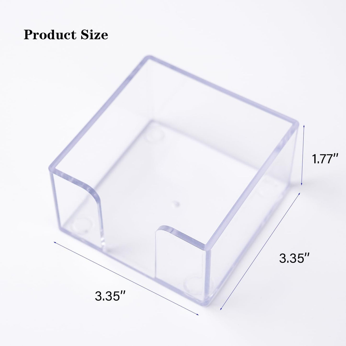 Sticky Notes Holder，Clear Acrylic 3" x 3" Post it Note Holder Dispenser for Desk, Computer Screen, Classroom Office Organizer, Light Blue