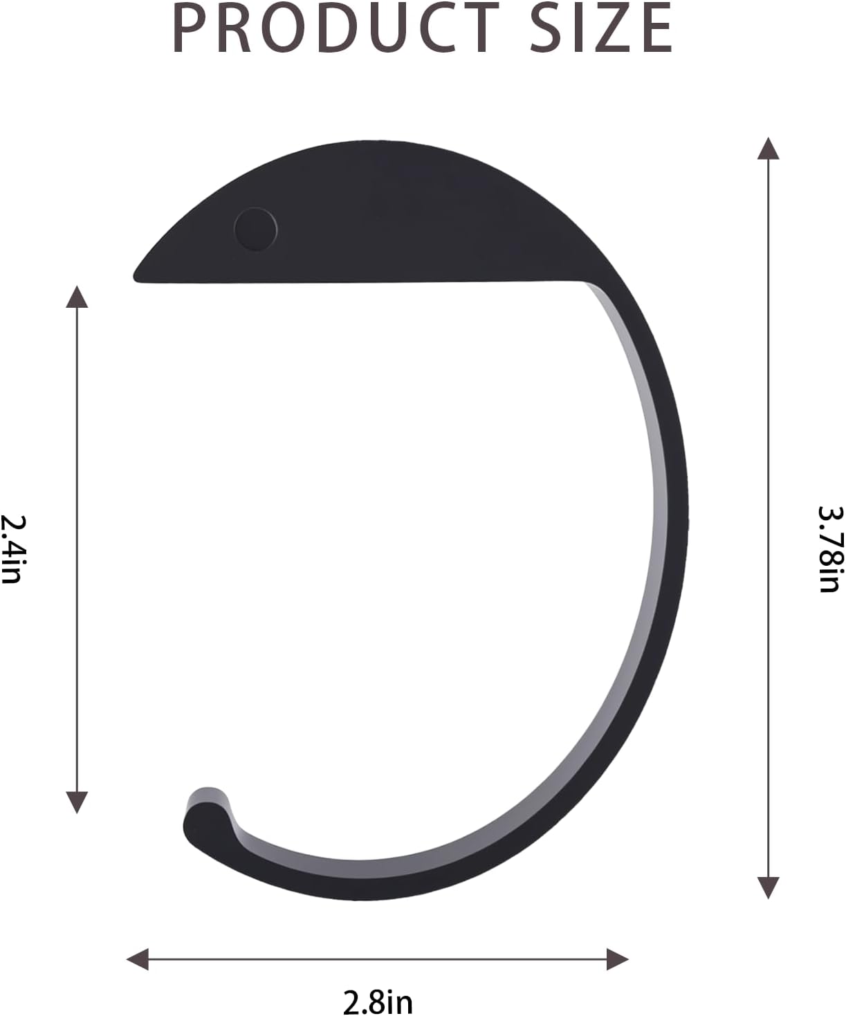 2PCS C Shape Purse Hook for Table, Portable Desk Handbag Hanger, Non-Slip Heavy Duty Bag Holder for Office and Dining Use，High-Strength Aluminum Alloy Material (2 Black)