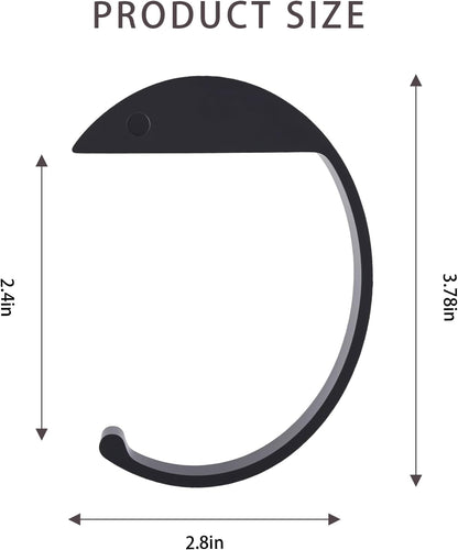 2PCS C Shape Purse Hook for Table, Portable Desk Handbag Hanger, Non-Slip Heavy Duty Bag Holder for Office and Dining Use，High-Strength Aluminum Alloy Material (2 Black)