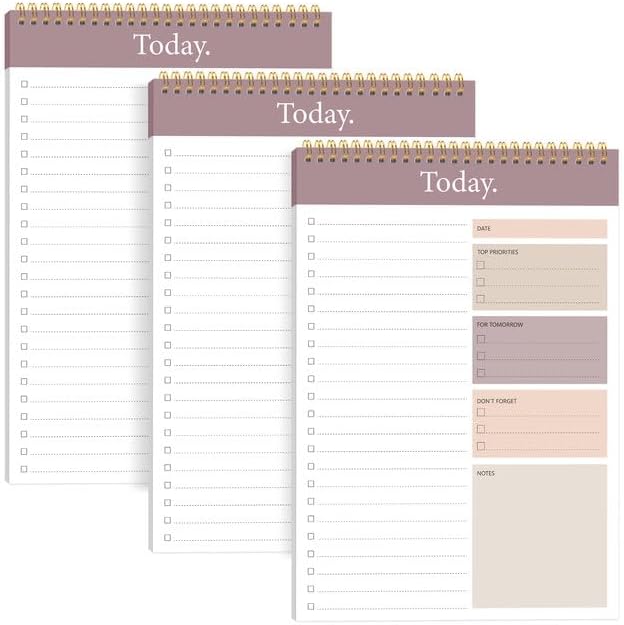 104 Pgs To Do List Notepad - Daily Planner Notepad Undated 52 Duplex-Printed Undated Sheets Tear Off, 6.5" x 9.8" Checklist Productivity Organizer with Hourly Schedule for Tasks