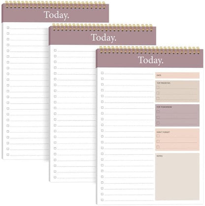 104 Pgs To Do List Notepad - Daily Planner Notepad Undated 52 Duplex-Printed Undated Sheets Tear Off, 6.5" x 9.8" Checklist Productivity Organizer with Hourly Schedule for Tasks