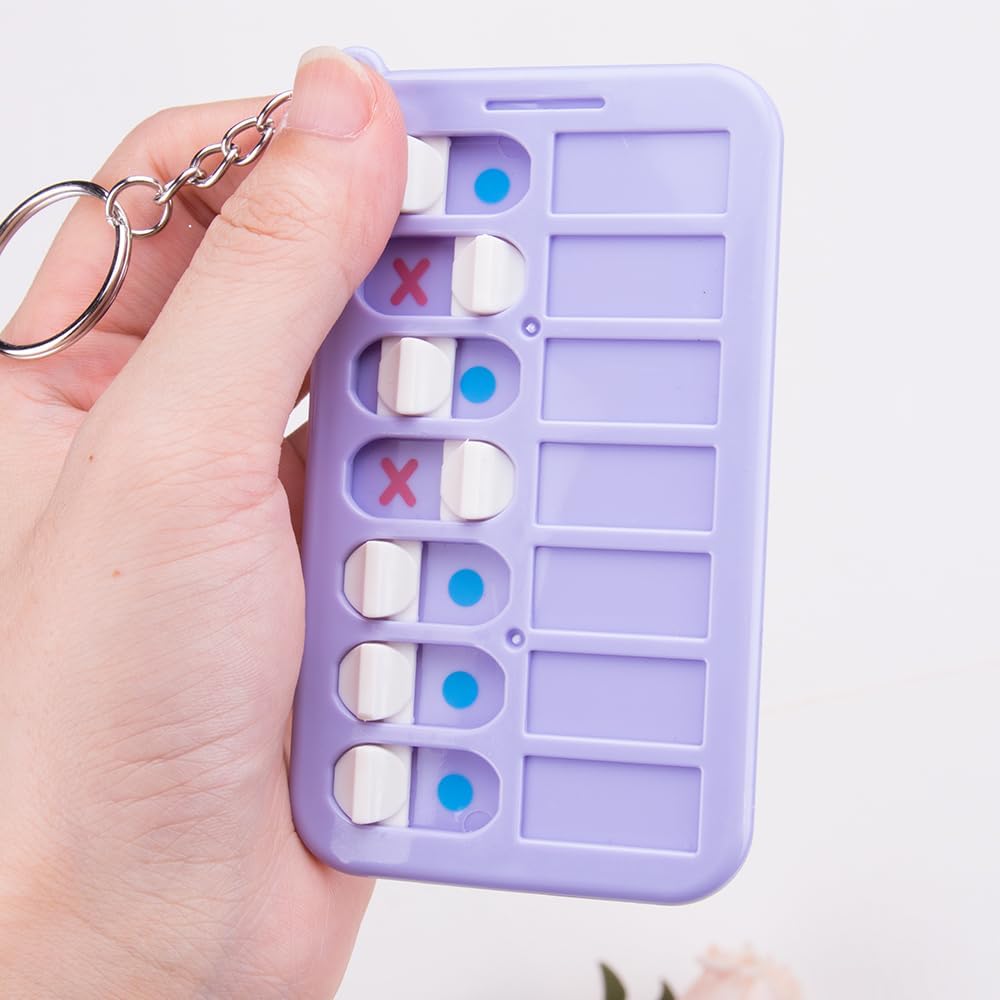 ZORZA 6Pcs Portable Chore Planner Key Chains & Behavior Tracker Creative DIY Task Board with Checklist Memo Board Schedule Key Rings & List Cards Stickers for Efficient Daily Habit Planning