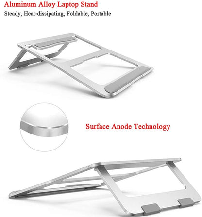 Soke-Six Laptop Stand,Aluminum Portable Foldable Laptop Support Stand Holder Desk Table Mobile Phone Stand for iPad MacBook Pro Air Notebook