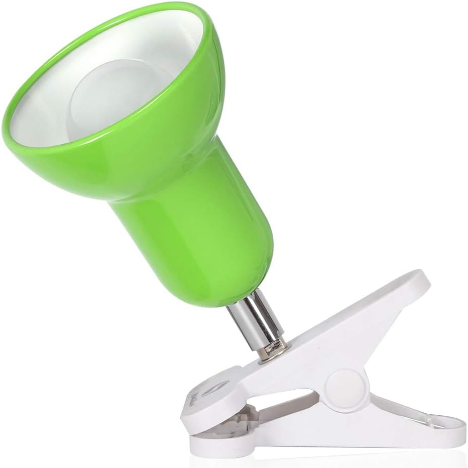 RONG&LAN Clip lamp,360° Rotation Clip on Lamp Portable Book Reading Light,Clamp on Desk/Table/Bunk Bed/Cupboard Home Lighting, (Desk lamp,Seven Colors for Your Choice) (White,2)