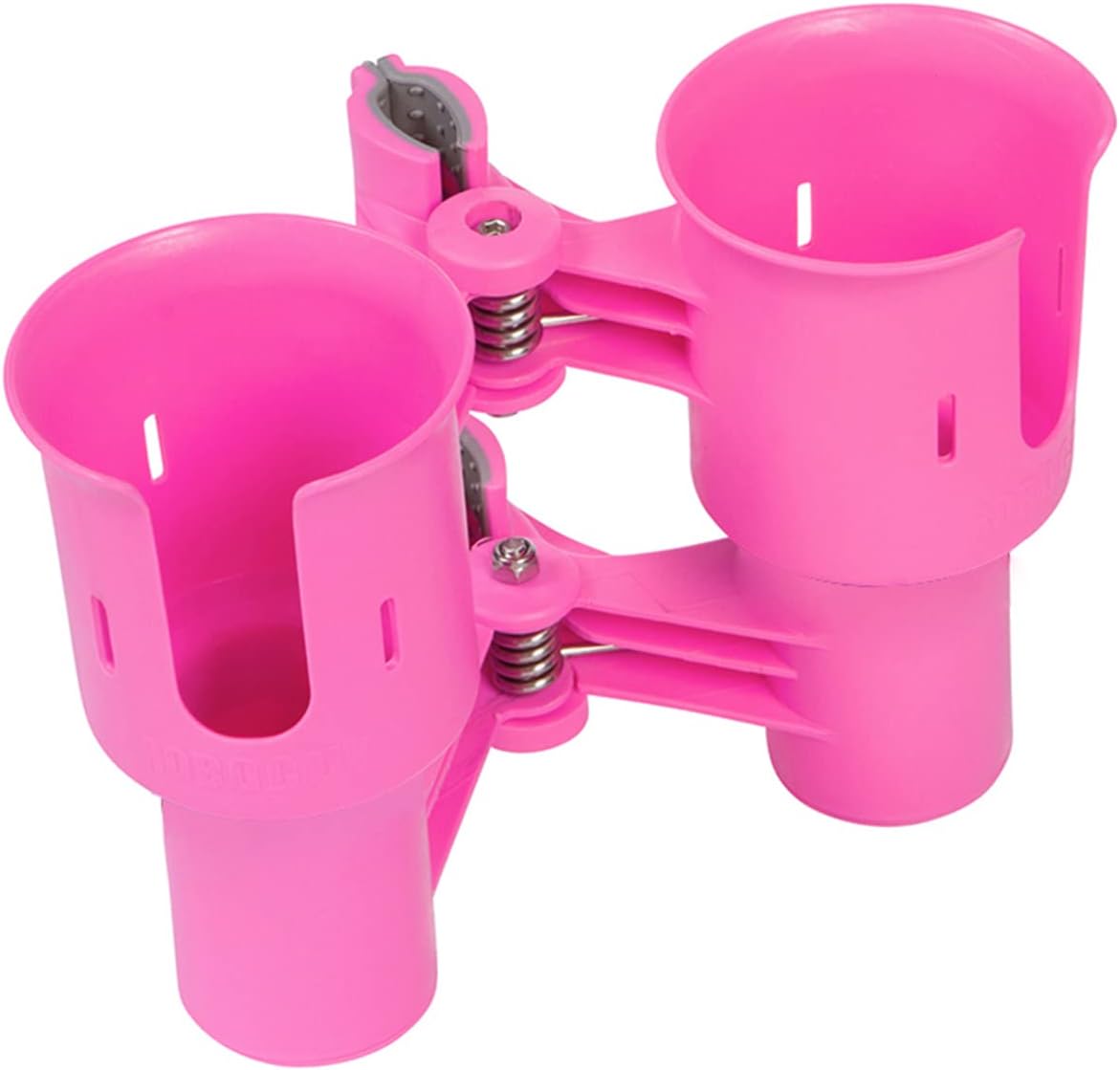 ROBOCUP, (White), Patented Clamp On Boat Cup Holder |Multifunction Dual Drink Caddy for Fishing Poles, Tools, Net, Gaff |Portable Storage for Boating, Beach, Umbrellas, Golf Carts, Strollers