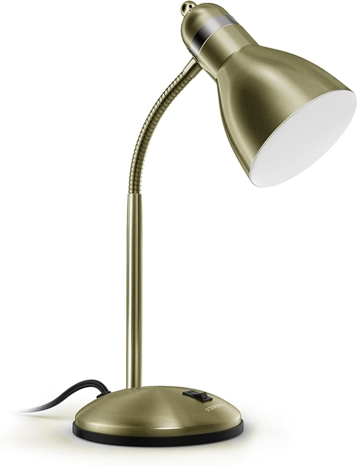 LEPOWER Metal Desk Lamp, Eye-Caring Table Lamp, Study Lamps with Flexible Goose Neck for Bedroom, Home Office (Matte Black)