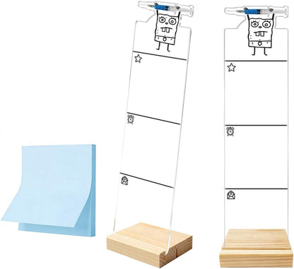 Monitor Memo Board Computer Monitor Memo Board Sticky Note Organizer Hold On Partner Im Overstimulated Sign Acrylic Desk Accessories Removable Wooden Base Set Sticky Notes 100 Sheets 11.8×3.1 inches