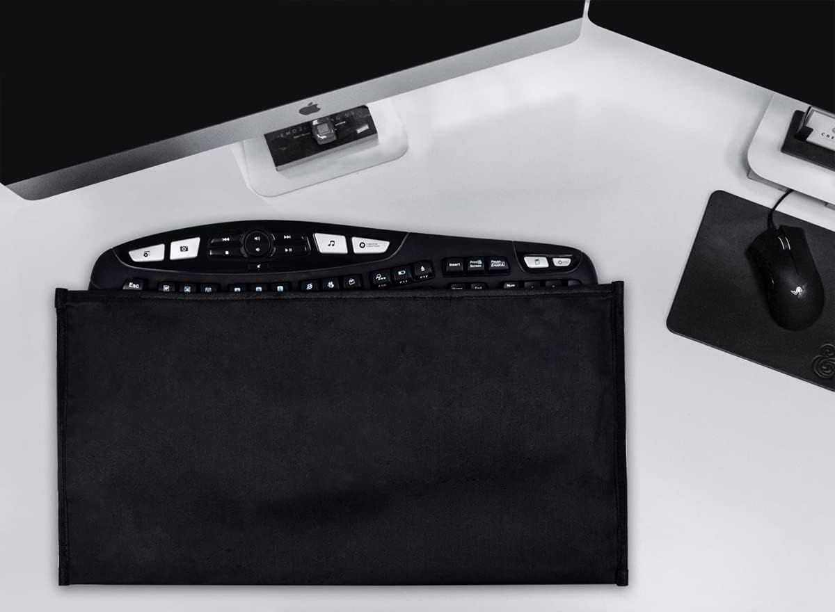 imComor Keyboard Dust Cover Sleeve Bag for Universal 60% 75% 80% Wireless/Wired Gaming PC Computer Keyboards Dust Cover, Logitech/Dell/Corsair/Redragon/Arteck/Apple Keyboard Protector-Black