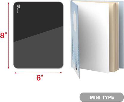 TOWON Small Glass Dry Erase Board, Desk White Board with Standing, Mini Whiteboard Easel Pad Set, Stenography Artifact for Office, Home and School Supplies, 8x6 Inches, Black