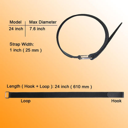 18 inch Extend Cable Strap and Adjustable Securing Strap with Buckle - 12 PCS Reusable Hook and Loop Fastening Nylon Cable Tie Wrap