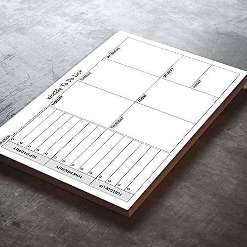TO DO List Planner Notepad, 60 Page Planning Pad. Undated ToDo Checklist w/Priority & Note Sections. Organize & Track Projects, Clients or Daily Tasks. 8.5 X 11, A4 Tear Sheets.
