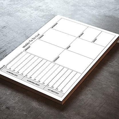 TO DO List Planner Notepad, 60 Page Planning Pad. Undated ToDo Checklist w/Priority & Note Sections. Organize & Track Projects, Clients or Daily Tasks. 8.5 X 11, A4 Tear Sheets.