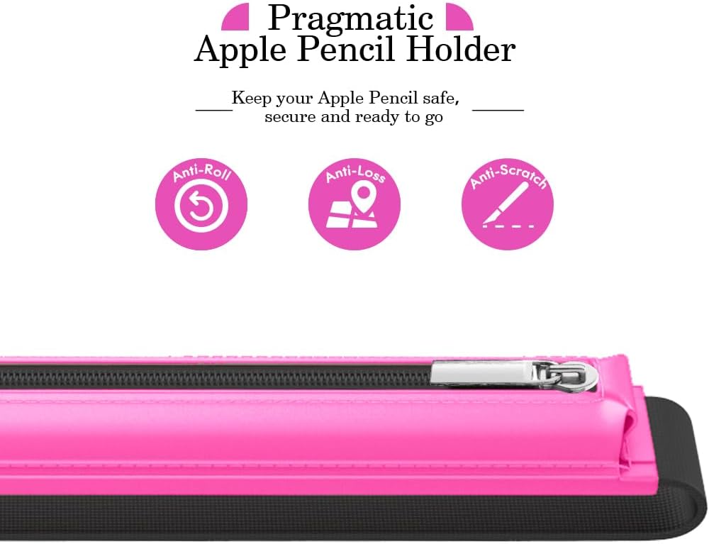 MoKo Pencil Case Fit Apple Pencil Pro, iPencil (USB-C), Apple Pencil 1st/2nd Generation, Stylus Pencil Sleeve PU Leather Zipper Pouch with Elastic Band for 9.7"-12.9" Tablet, Space Gray