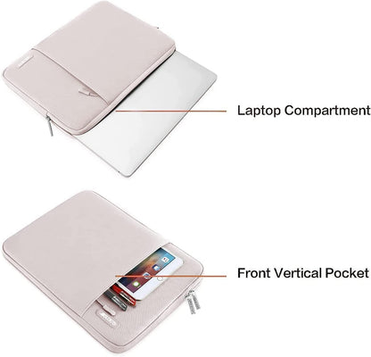 MOSISO Laptop Case 13.3 inch, 13-13.3 inch Laptop Sleeve Bag Compatible with MacBook Air/Pro 13/Pro 14 M5 M4 M3 M2 M1, HP Dell ASUS Lenovo, Neoprene Computer Sleeve Bag with Small Case, Baby Pink - Colors B