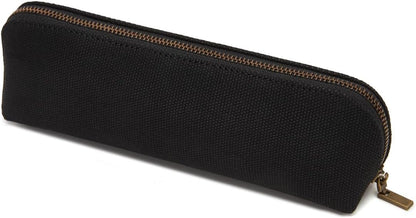 Canvas Pencil Case Cotton Canvas and Simple Multifunctional Pencil Bag Zipper Portable Storage (Black)