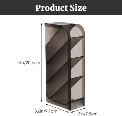 Angled Pen Holder Desk Organizer, 4 Grids Vertical Marker Organizer Pen Display Holder for Desk Stationery Pencil Storage
