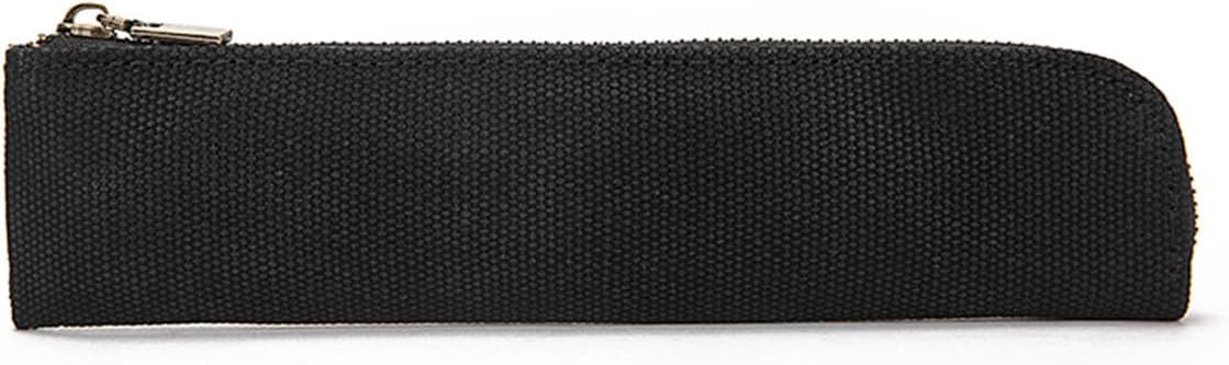 Canvas Pencil Case Small Pencil Pouch Slim Lightweight Pen Case Holder Cute Zipper Bag for School Office