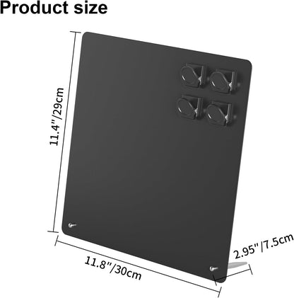 FANXIYQ Black Magnetic Board for Desk, Metal Magnet Display Board for Magnets & Souvenirs, Travel Magnet Board & RV Sticker Board, Magnetic Memo Board with Removable Foot Pads
