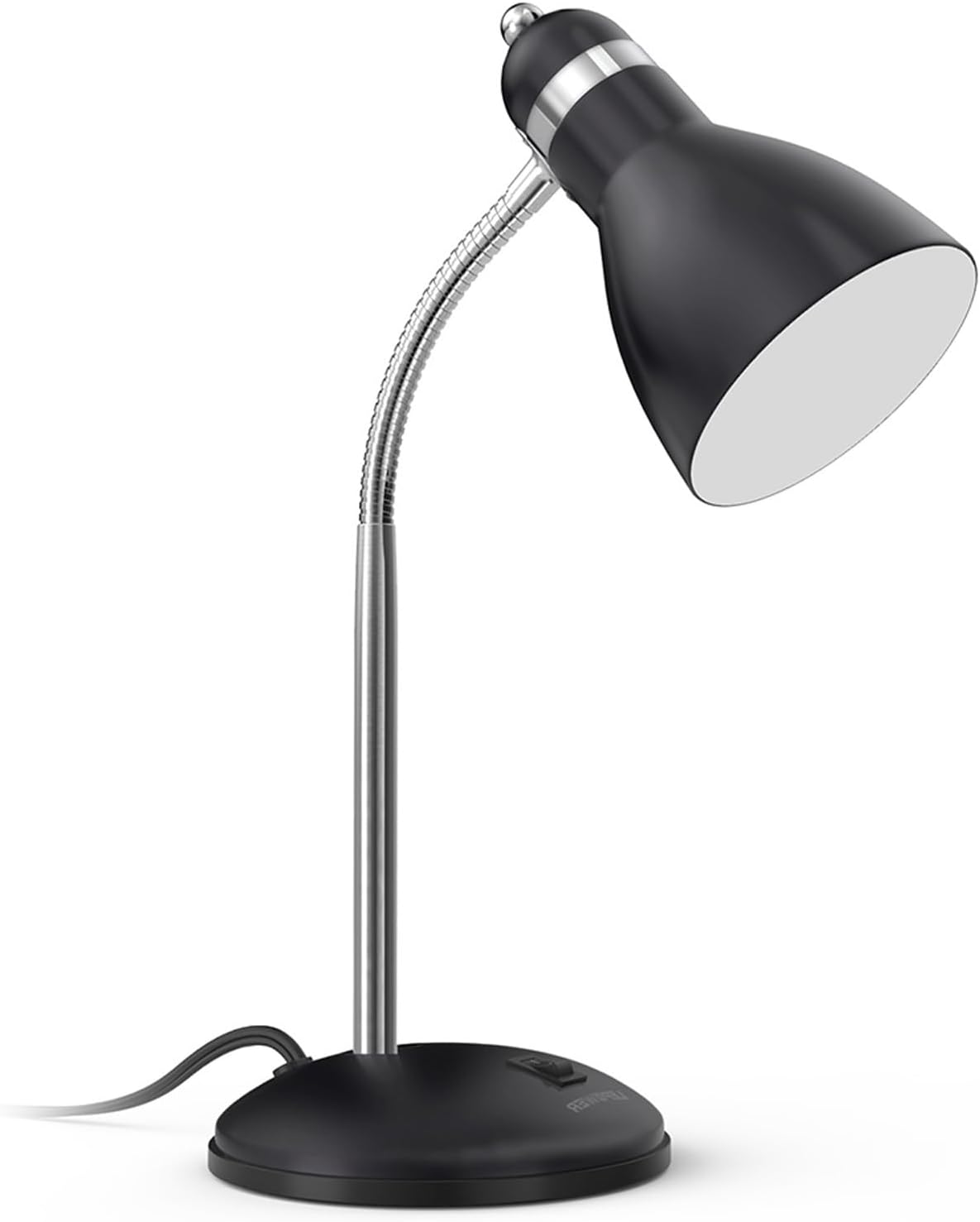 LEPOWER Metal Desk Lamp, Eye-Caring Table Lamp, Study Lamps with Flexible Goose Neck for Bedroom, Home Office (Matte Black)