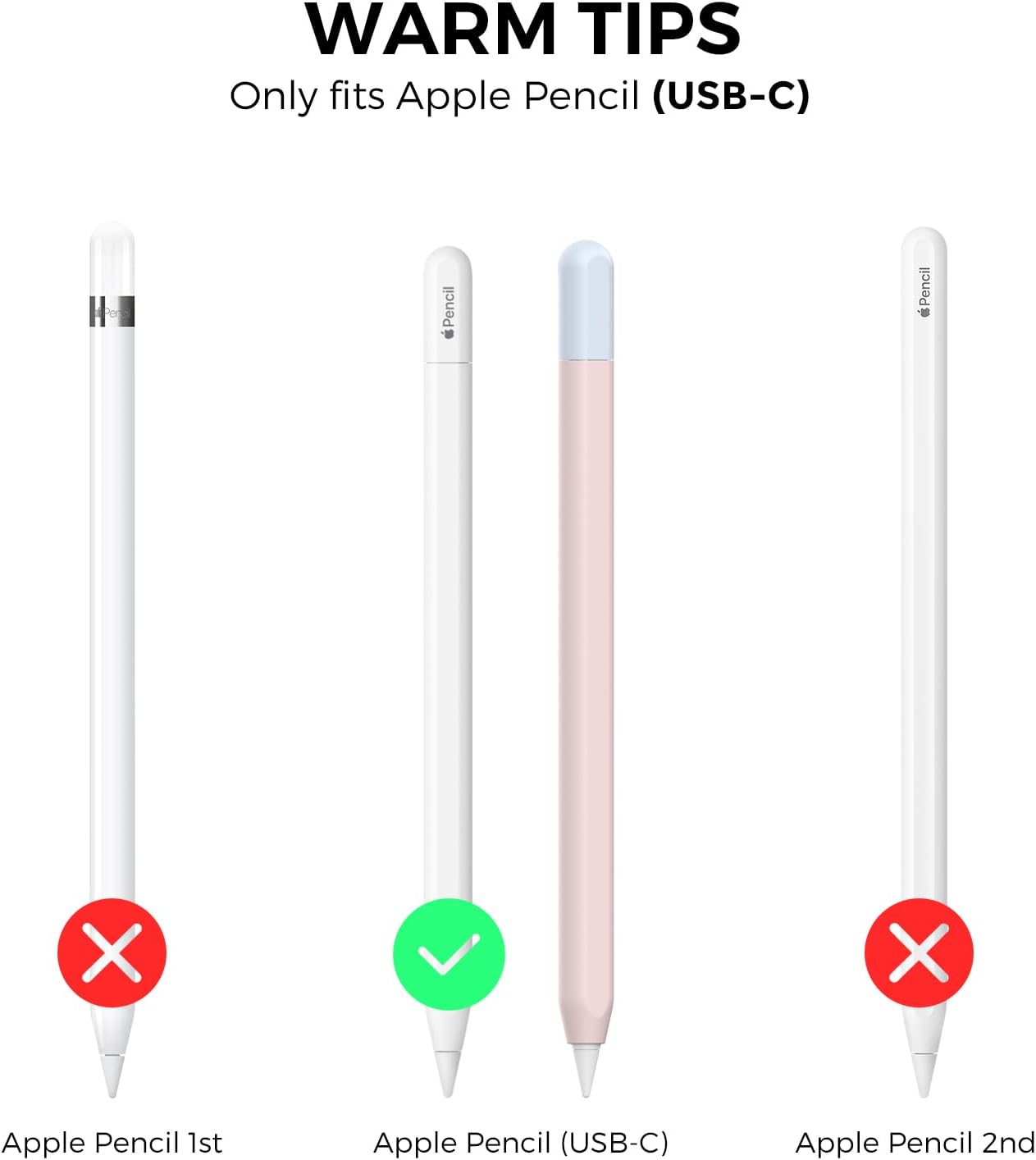 AhaStyle Silicone Case for Apple Pencil (USB-C) 2023 Ultra Thin Proteative Cover Skin Apple Pencil Sleeve Anti-Slip Grip Compatible with Apple Pencil USB C (Lavender)