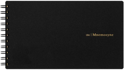 Maruman Mnemosyne Grid Notebook- Horizontal A4 Layout, 8.27" x 11.69", 70 Sheets / 140 Pages, 5mm Graph Paper Journal, Perforated Pages & Wire-Bound to Lay Flat, Black, Made in Japan