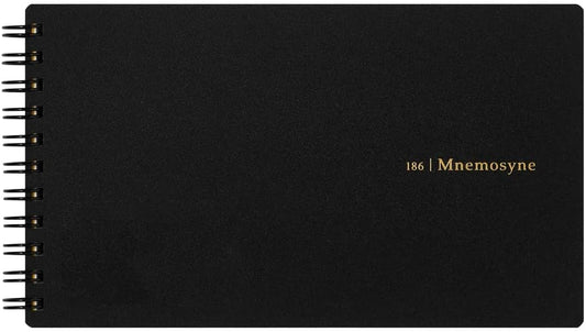 Maruman Mnemosyne Grid Notebook- Horizontal A4 Layout, 8.27" x 11.69", 70 Sheets / 140 Pages, 5mm Graph Paper Journal, Perforated Pages & Wire-Bound to Lay Flat, Black, Made in Japan