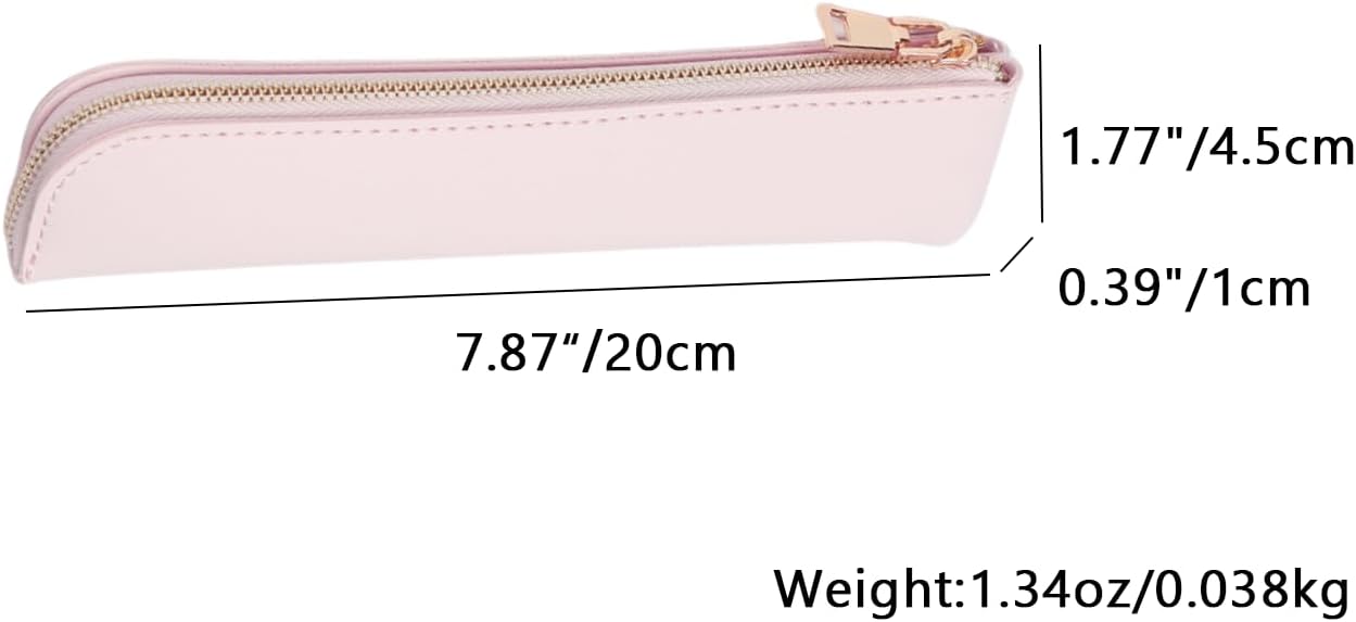 Canvas Pencil Case Small Pencil Pouch Slim Lightweight Pen Case Holder Cute Zipper Bag for School Office