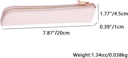 Canvas Pencil Case Small Pencil Pouch Slim Lightweight Pen Case Holder Cute Zipper Bag for School Office