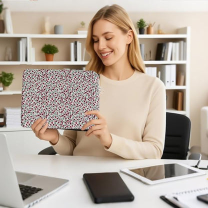 Puffy Laptop Sleeve 13 Inch Cute Quilted Laptop Protective Case Padded Floral Computer Sleeve for MacBook (A-Blue, 13 Inch)