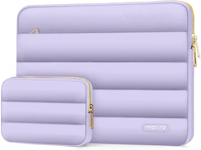 MOSISO Laptop Case 13.3 inch,13-13.3 inch Puffy Laptop Sleeve Compatible with MacBook Neo/Air 13.6 M5 M4 M3 M2 M1/Pro 13/14,HP Dell ASUS Lenovo,Polyester Horizontal Bag with Small Case, Sand