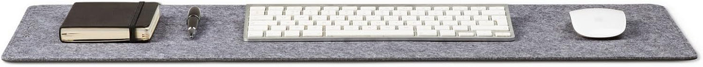 Premium Felt Desk Mat | Medium 12" x 36" | Multifunctional Desk Pad for Home Office | Light Gray