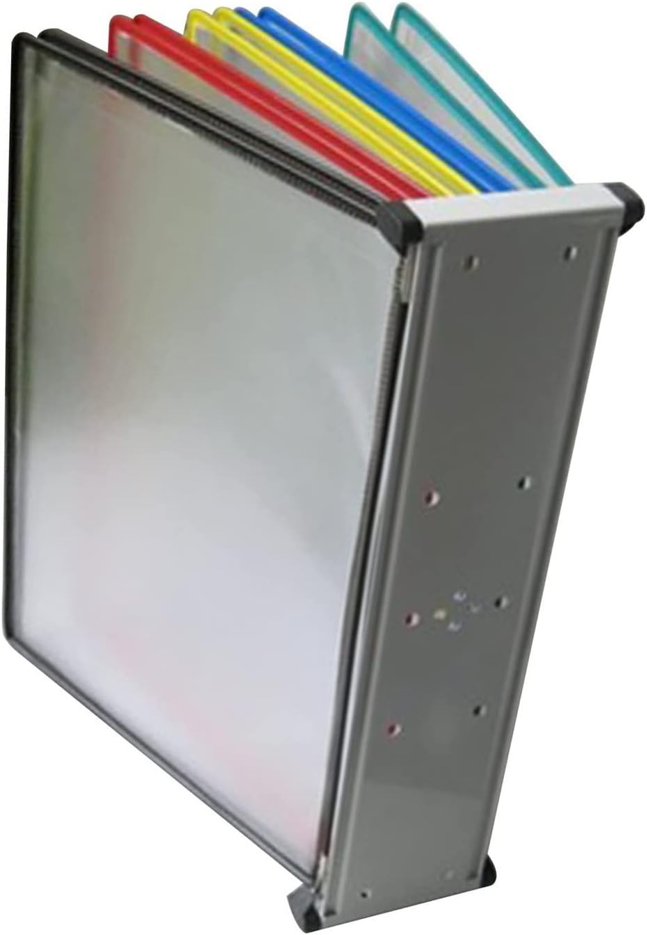 Wall Mount Reference Display System, Catalog Display Rack, A4 Folder Wall-Mounted File Holder, 10 Panels Desktop/Wall Reference System, Poster Flip Book,Folders(Green)