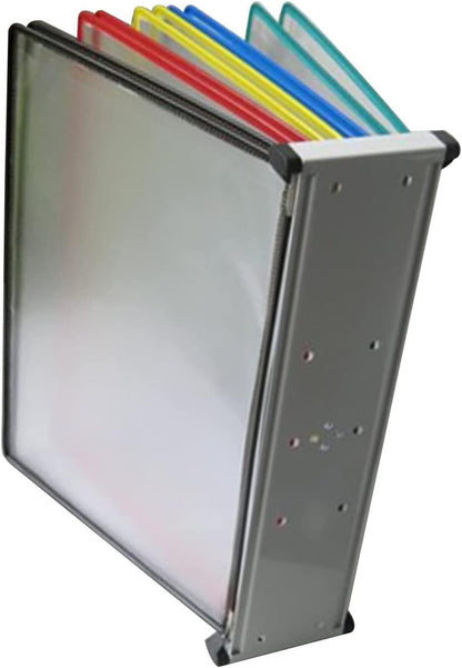 Wall Mount Reference Display System, Catalog Display Rack, A4 Folder Wall-Mounted File Holder, 10 Panels Desktop/Wall Reference System, Poster Flip Book,Folders(Green)