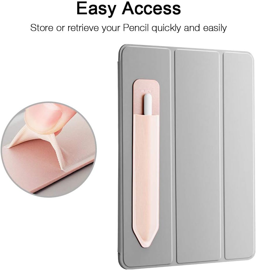 ESR Pencil Case Holder Compatible with The Pencil (Pro and 1st and 2nd Gen), Elastic Pocket for Stylus Pen [Pencil Protected and Safe] Pouch Adhesive Sleeve Attached to Case for Pencil, Black