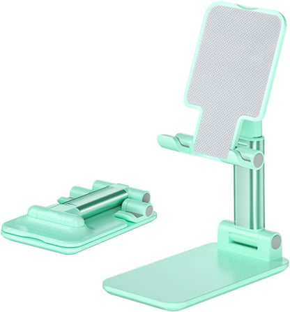 Phone Stand, PhoneHolder for Desk Anti-Slip Cute OfficeAccessories Forldable Cell PhoneHolder Compatible with iPhones, AllMobile Phones, White-Silver, Pro