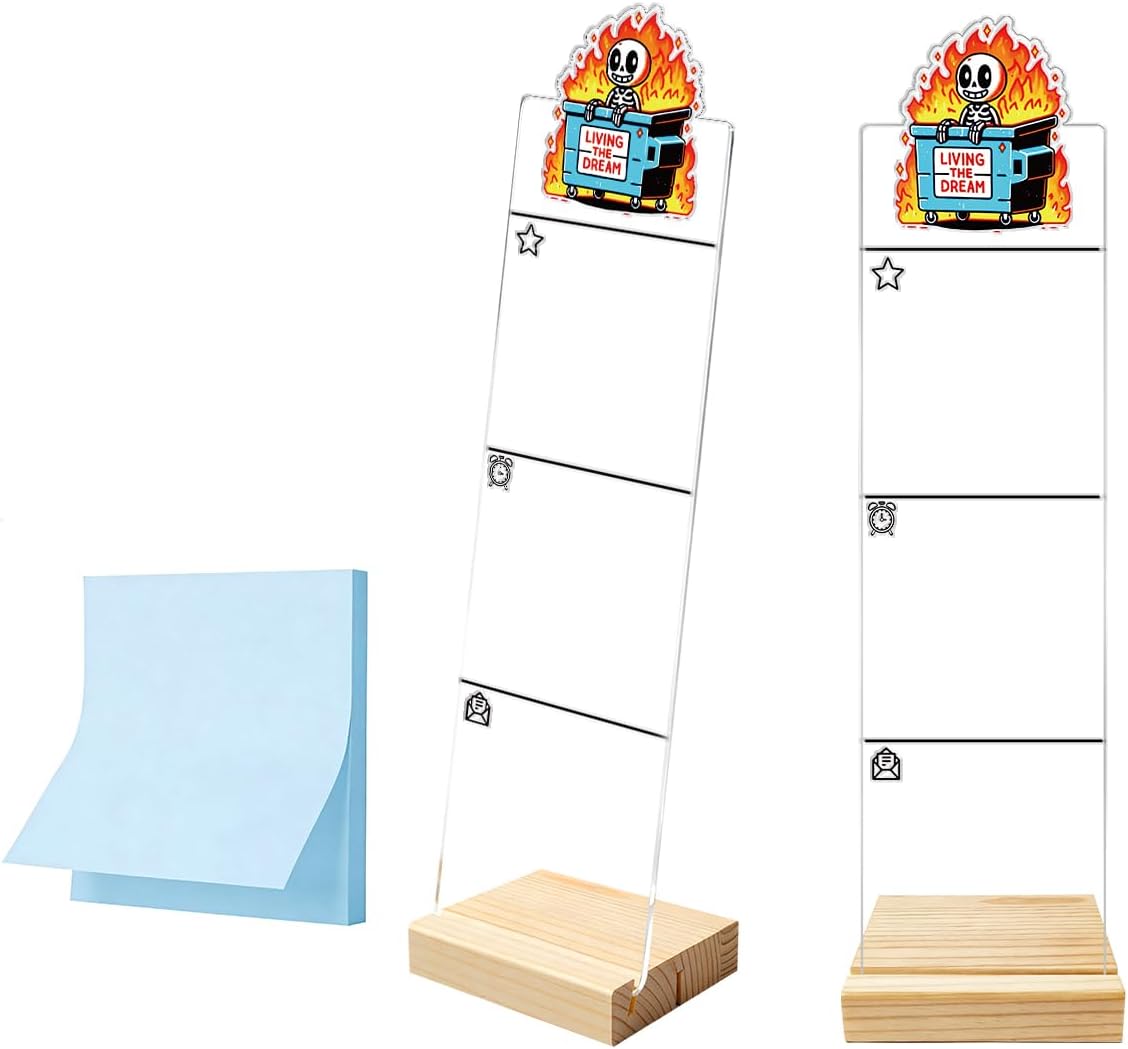 Monitor Memo Board Computer Monitor Memo Board Sticky Note Organizer Hold On Partner Im Overstimulated Sign Acrylic Desk Accessories Removable Wooden Base Set Sticky Notes 100 Sheets 11.8×3.1 inches