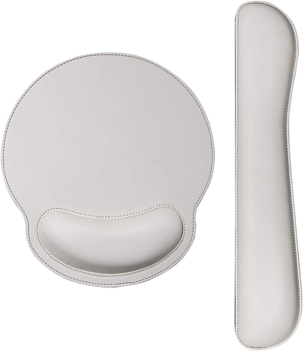 RICHEN Keyboard Wrist Rest and Mouse Pad with Wrist Support, Memory Foam Set for Gaming and Office, Comfortable & Lightweight for Easy Typing & Pain Relief (White Butterflies)