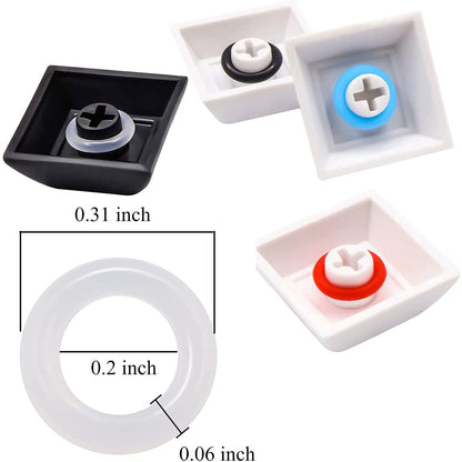 DGZZI 150pcs Rubber O-Ring Switch Dampeners Keycap 8x5x1.5mm Clear White Cherry MX Switch Keyboard Damping O-Ring