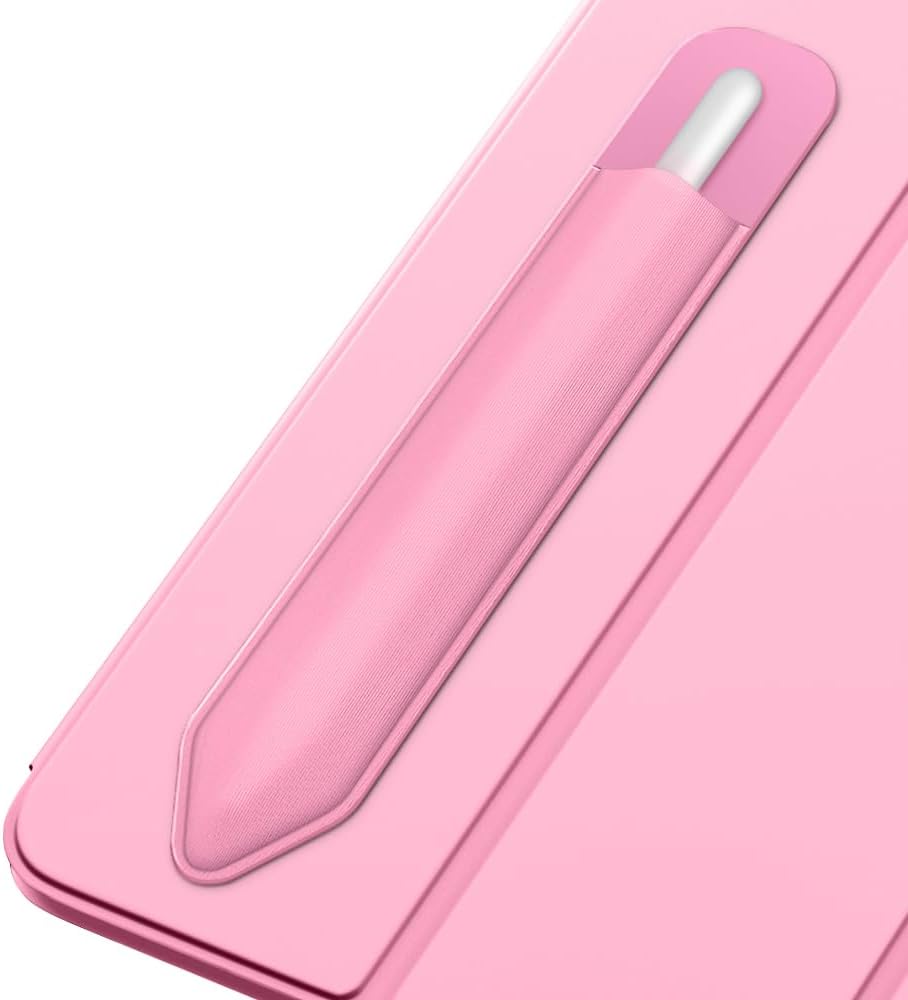 MoKo Pencil Holder Sticker Fit Apple Pencil Pro, Apple Pencil (USB-C), iPencil 1st/2nd Generation, Elastic Pencil Pocket Pouch Adhesive Sleeve Attached to iPad Case for Stylus Pens,Black