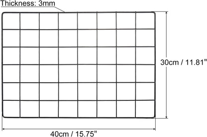 PATIKIL 16"x12" Wire Grid Panel, 1 Pack Wall Grid Decorative Panels Board Photo Pictures Display Decor Hanging Organizer for Home Office, Black