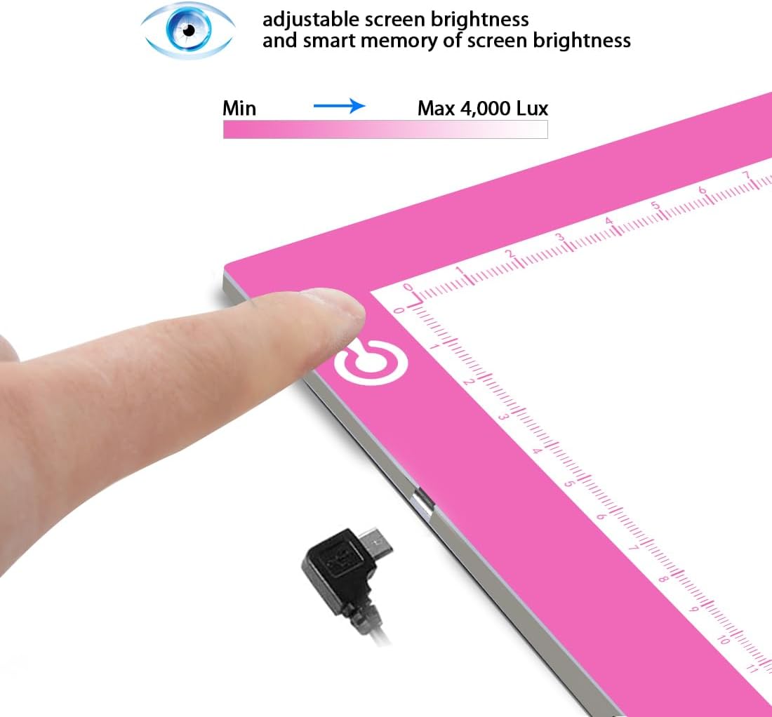 LitEnergy A3 Copy Light Board Tracing Box, Ultra-Thin Adjustable Drawing Tablet USB Power Artcraft LED Tracer Pad for Diamond Art Painting Accessories, Streaming, Sketching, Animation, Stenciling